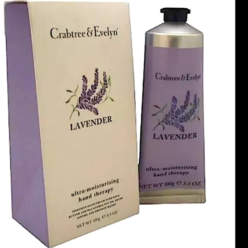 Crabtree & Evelyn New In Box Lavender Hand Therapy Cream Lotion 3.5 oz.